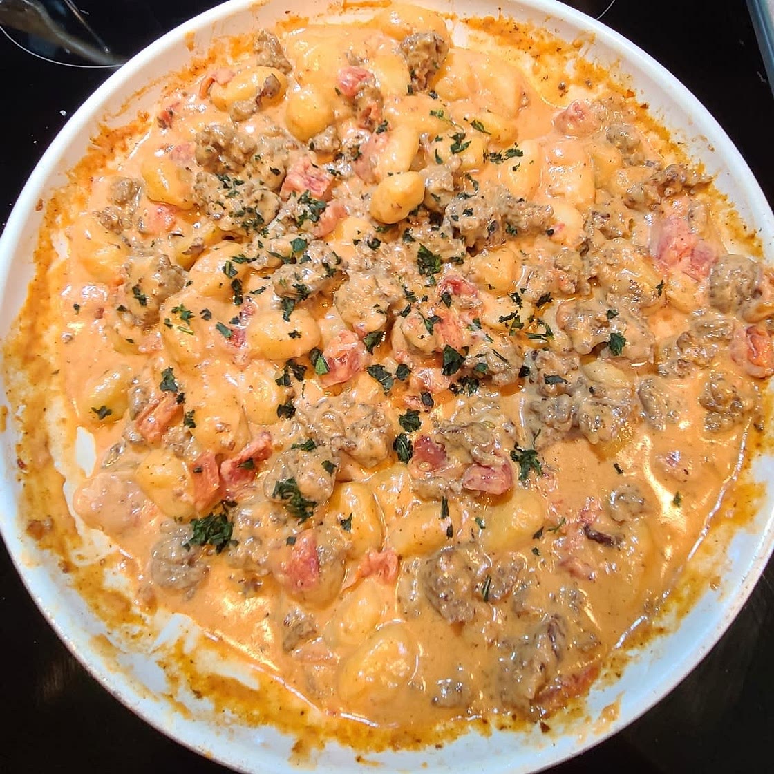 One Pan Creamy Gnocchi with Sausage
