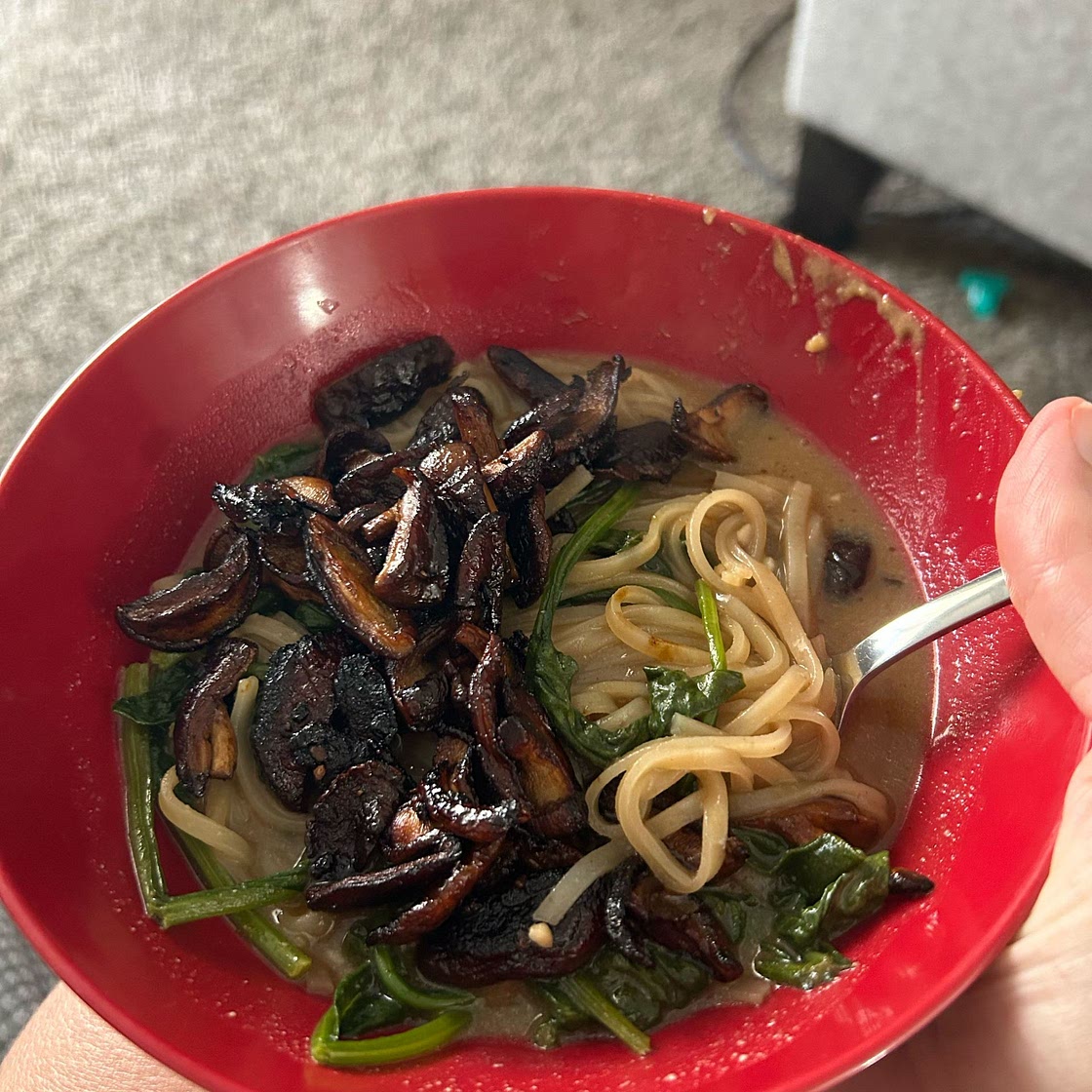 30 Minute Saucy Ginger Sesame Noodles with Caramelized Mushrooms