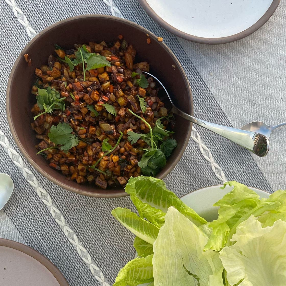 Cantonese-Style Tofu, Pine Nut, and Jicama Lettuce Cups (San Choi Bao) Recipe