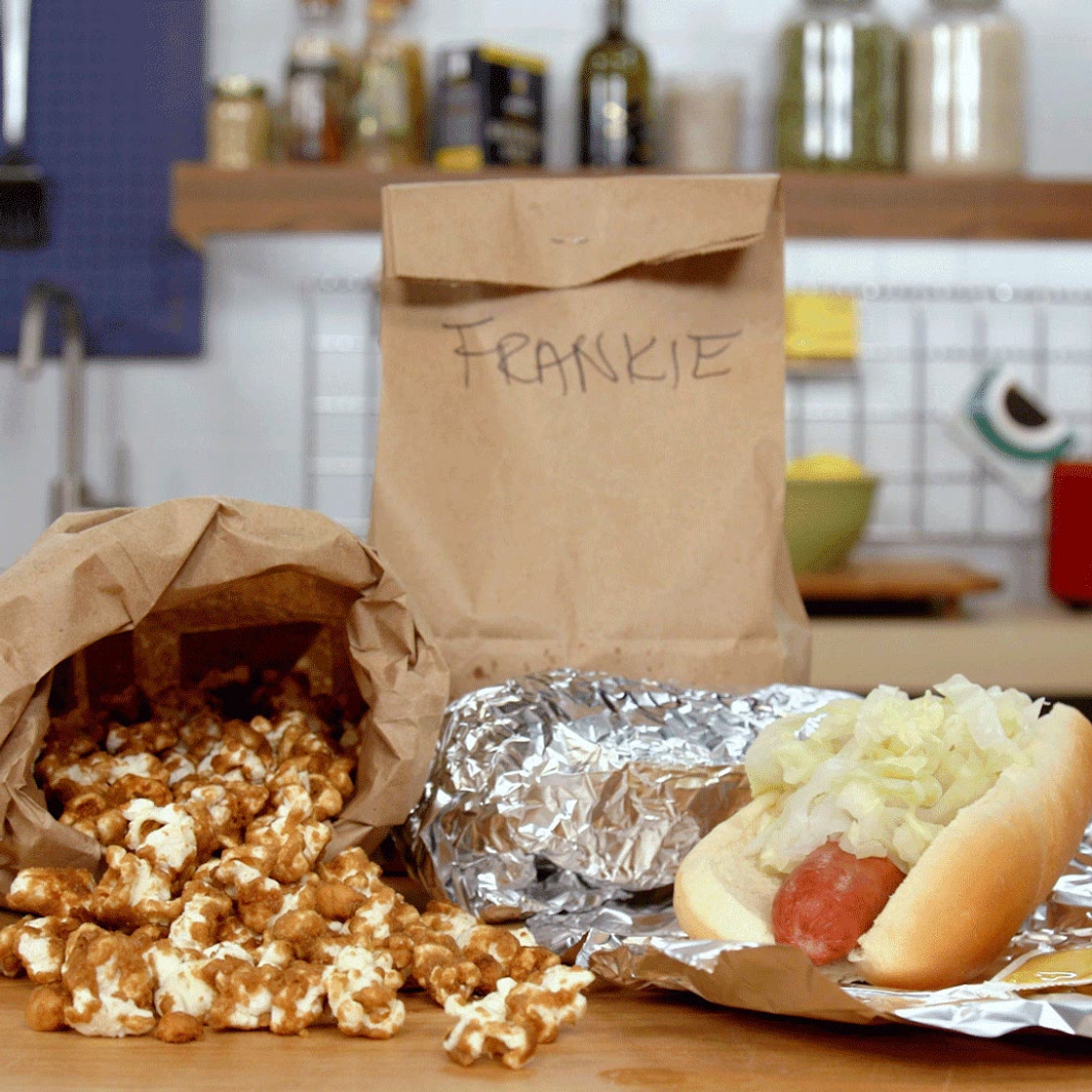 Sauerkraut Hot Dogs & Caramel Popcorn