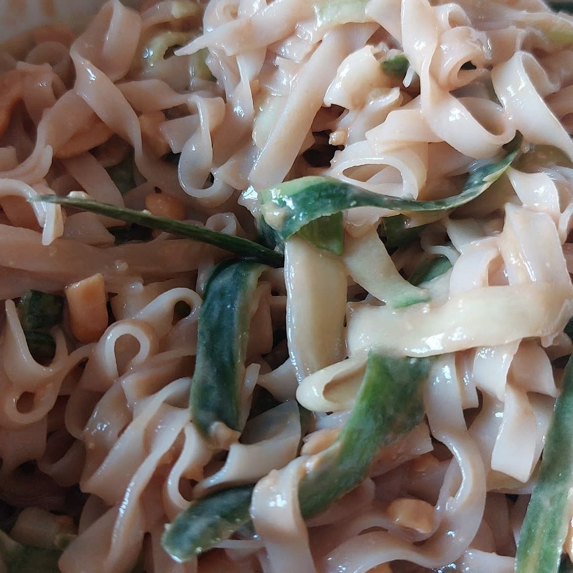 Cold Peanut Noodle Salad with Cucumbers