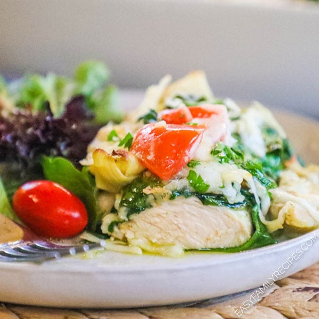 Spinach Pesto Baked Chicken
