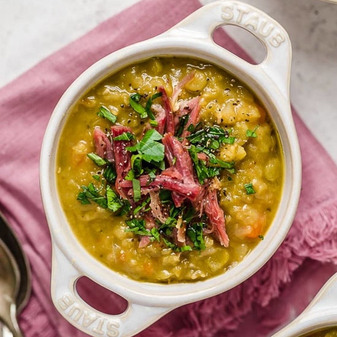 Slow Cooker Split Pea Soup with Ham Hock