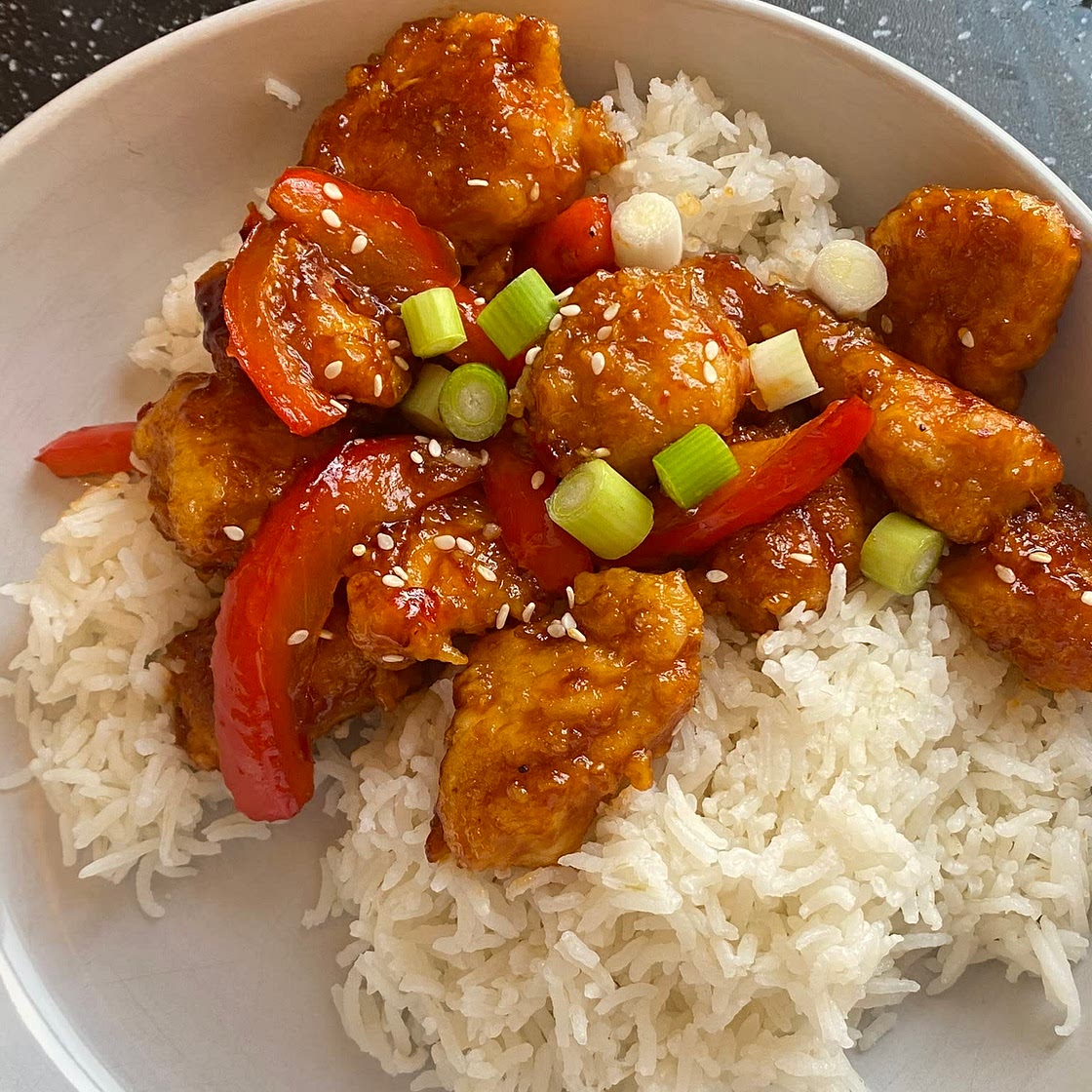 Mob sticky sesame popcorn chicken