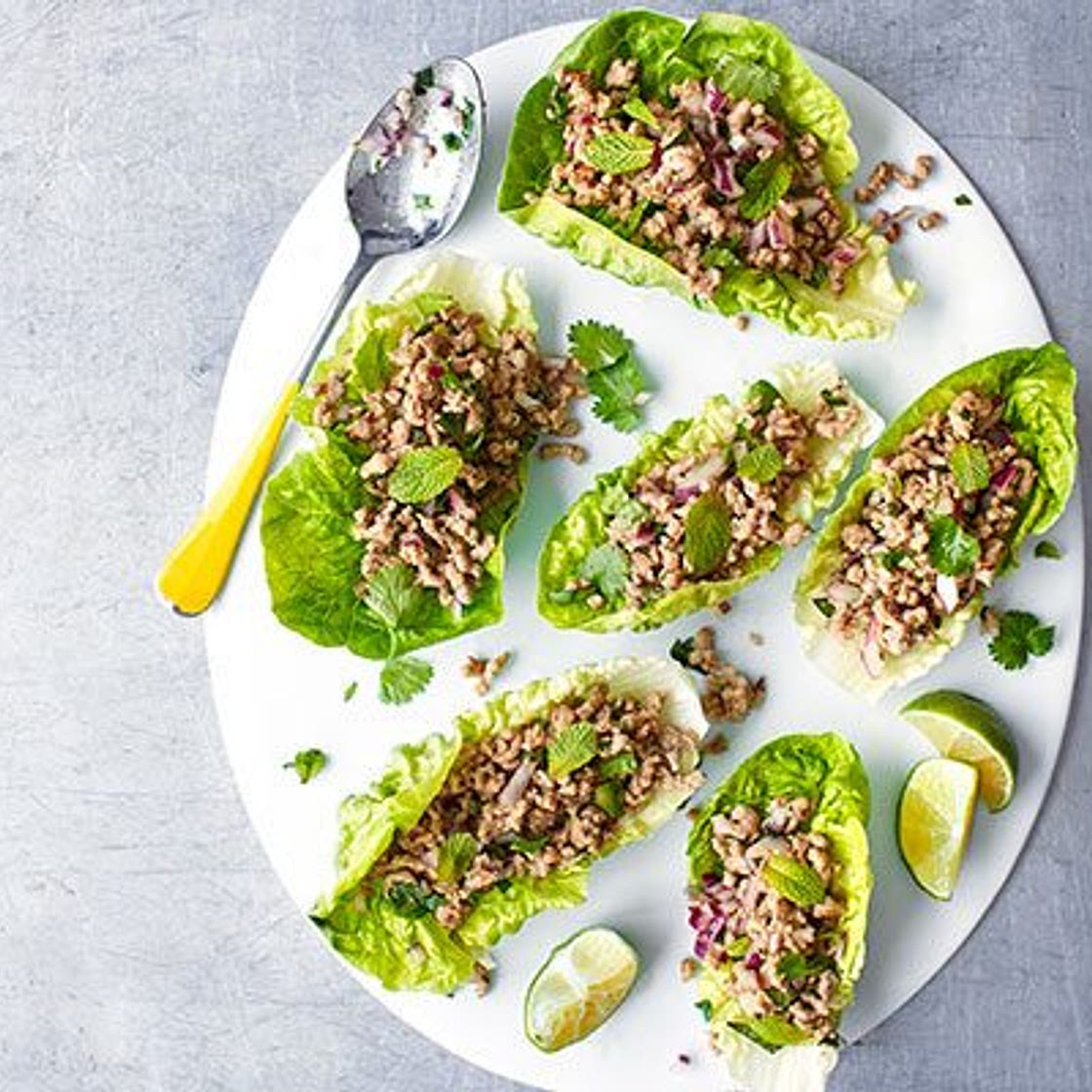 Thai green pork lettuce cups