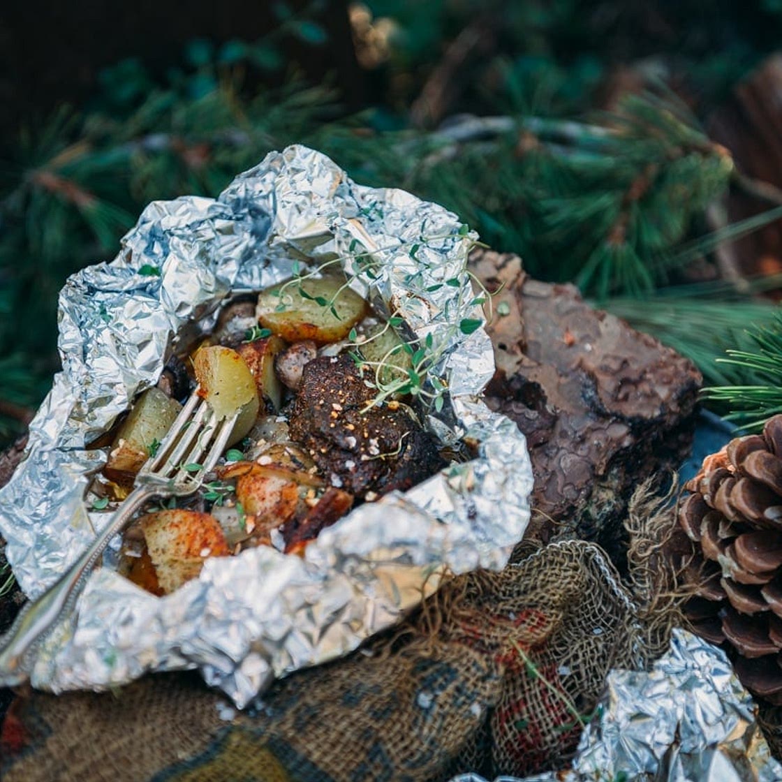 Garlic Steak and Potato Foil Hobo Packs