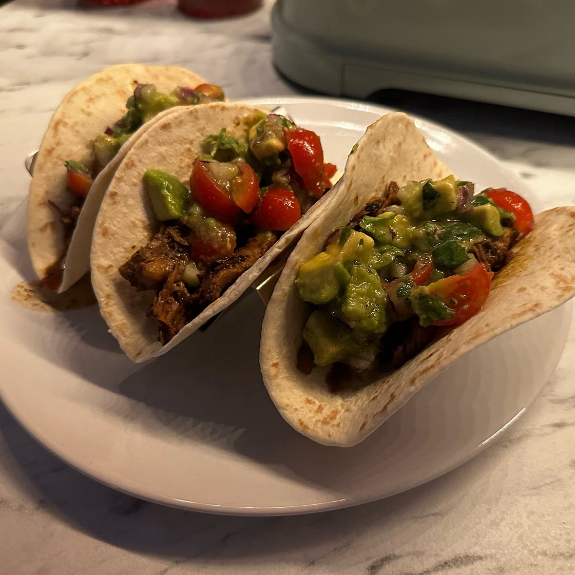 Tacos de pollos en la olla de presión