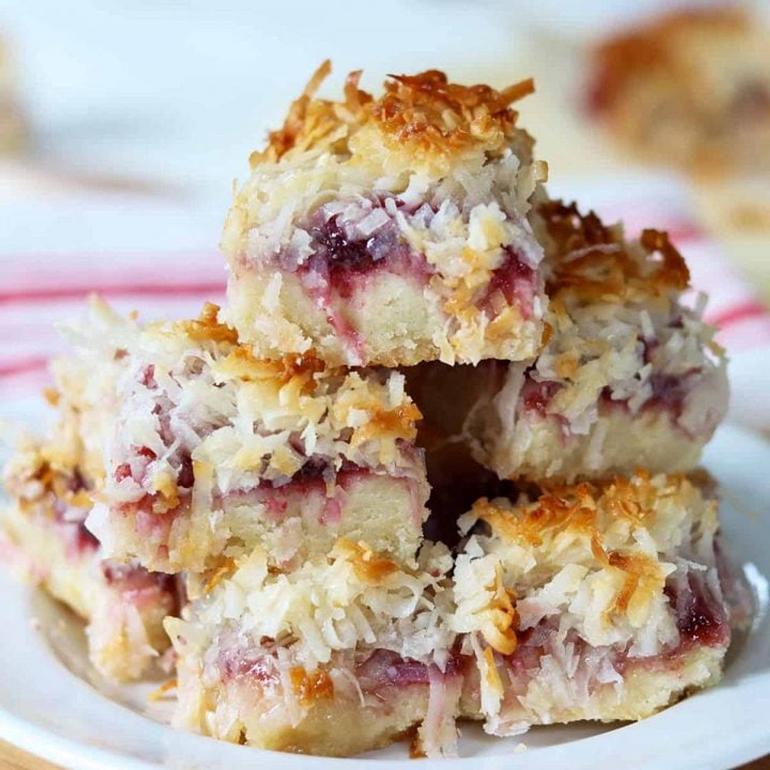 Raspberry Coconut Squares (Keto Low Carb)