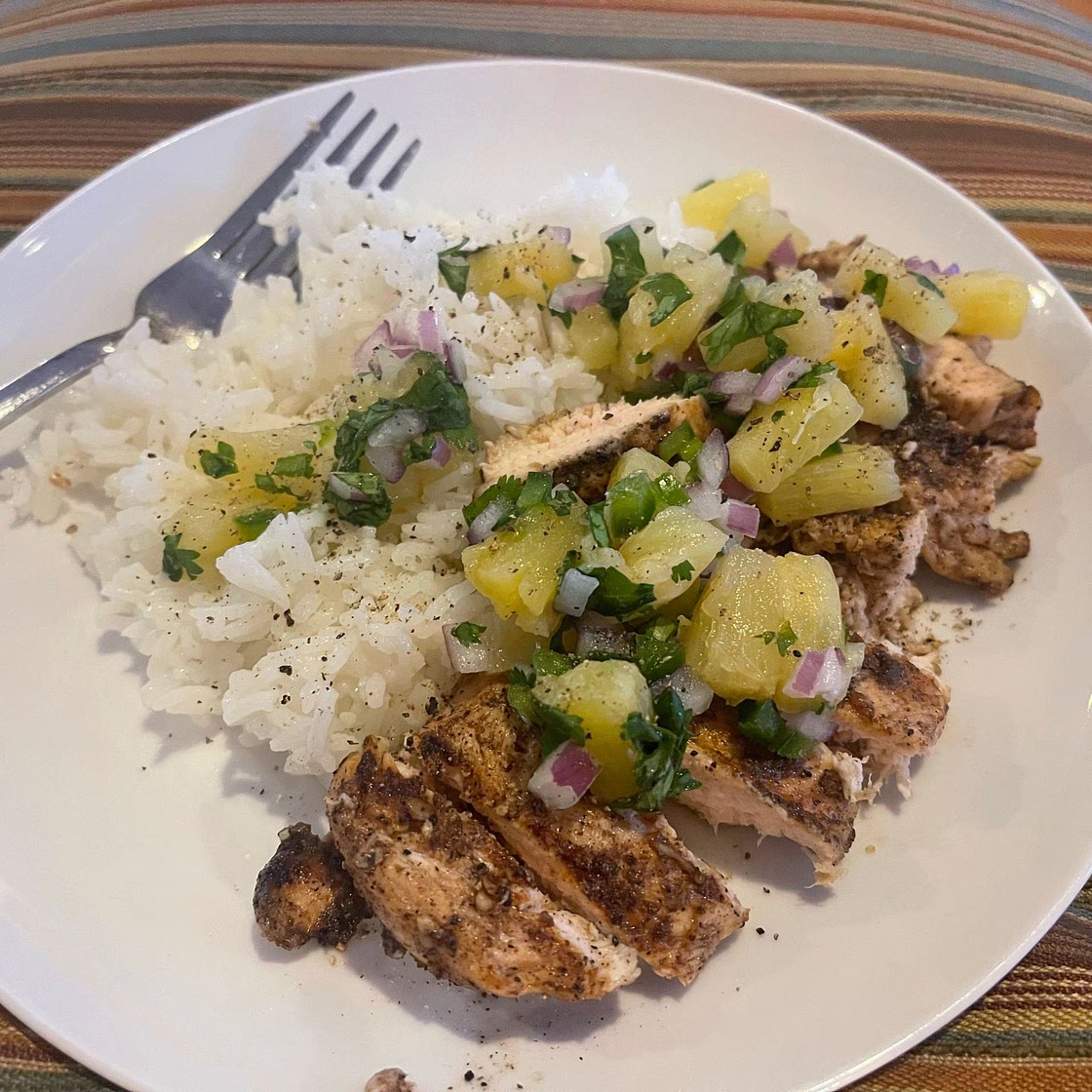 Caribbean Jerk Chicken with Pineapple Salsa