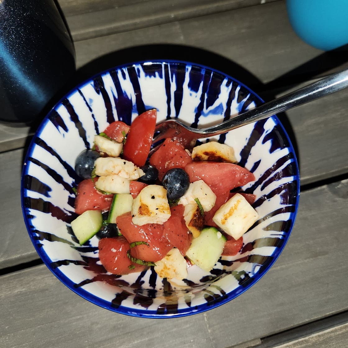 Grilled Watermelon & Halloumi Salad