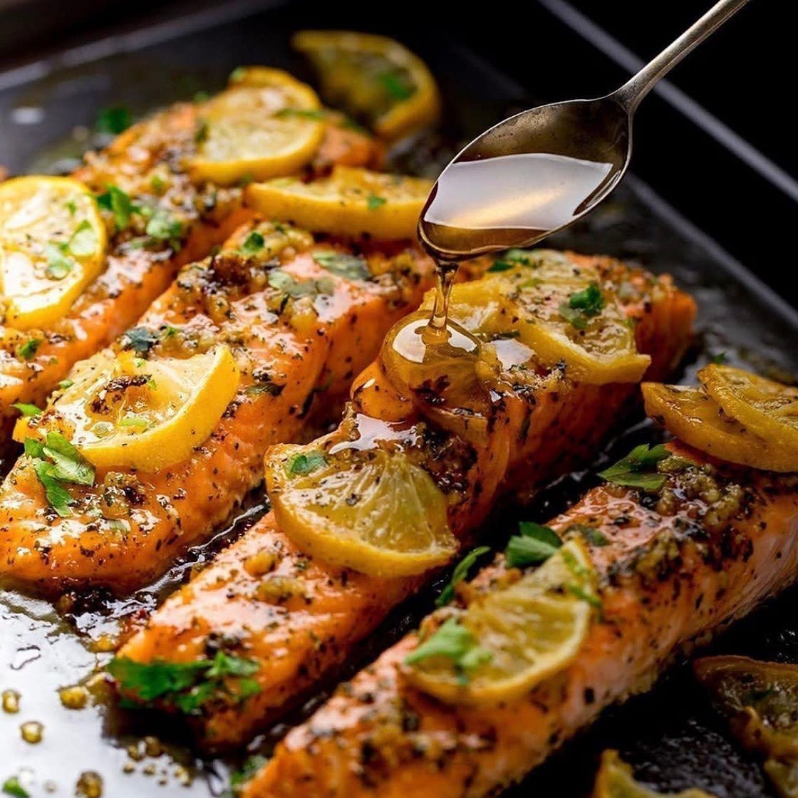 Garlic butter baked Salmon