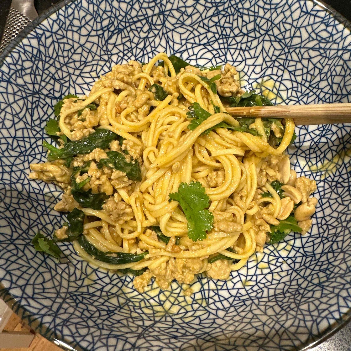 12 Minute Thai Chicken Peanut Noodles
