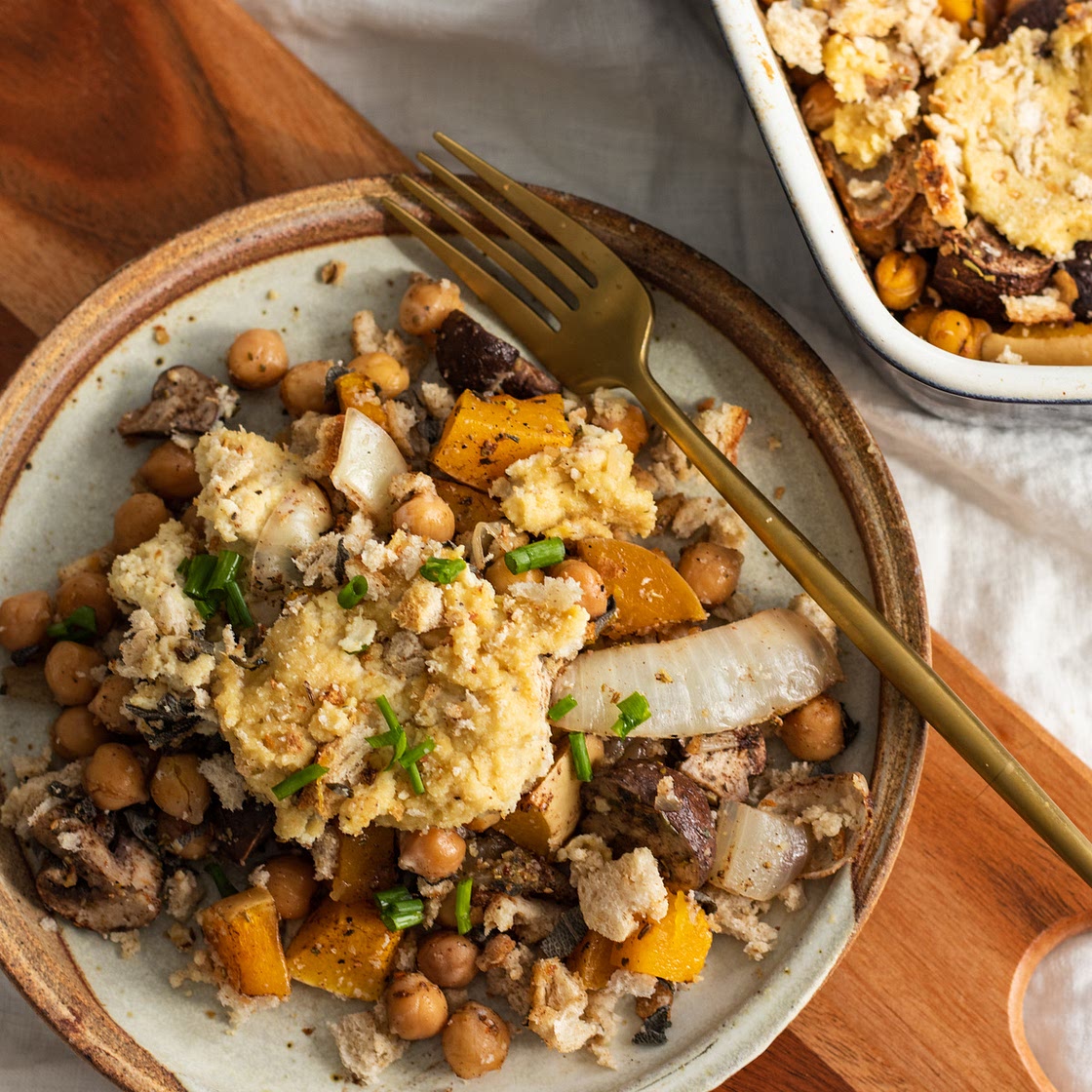 One Pan Butternut Squash and Chickpea Casserole (vegan)
