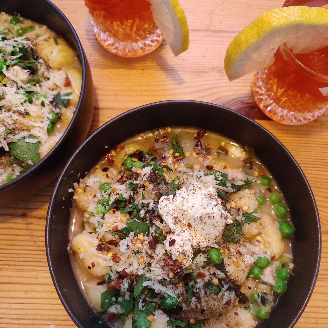 One-Pot Braised Chard With Gnocchi, Peas and Leeks