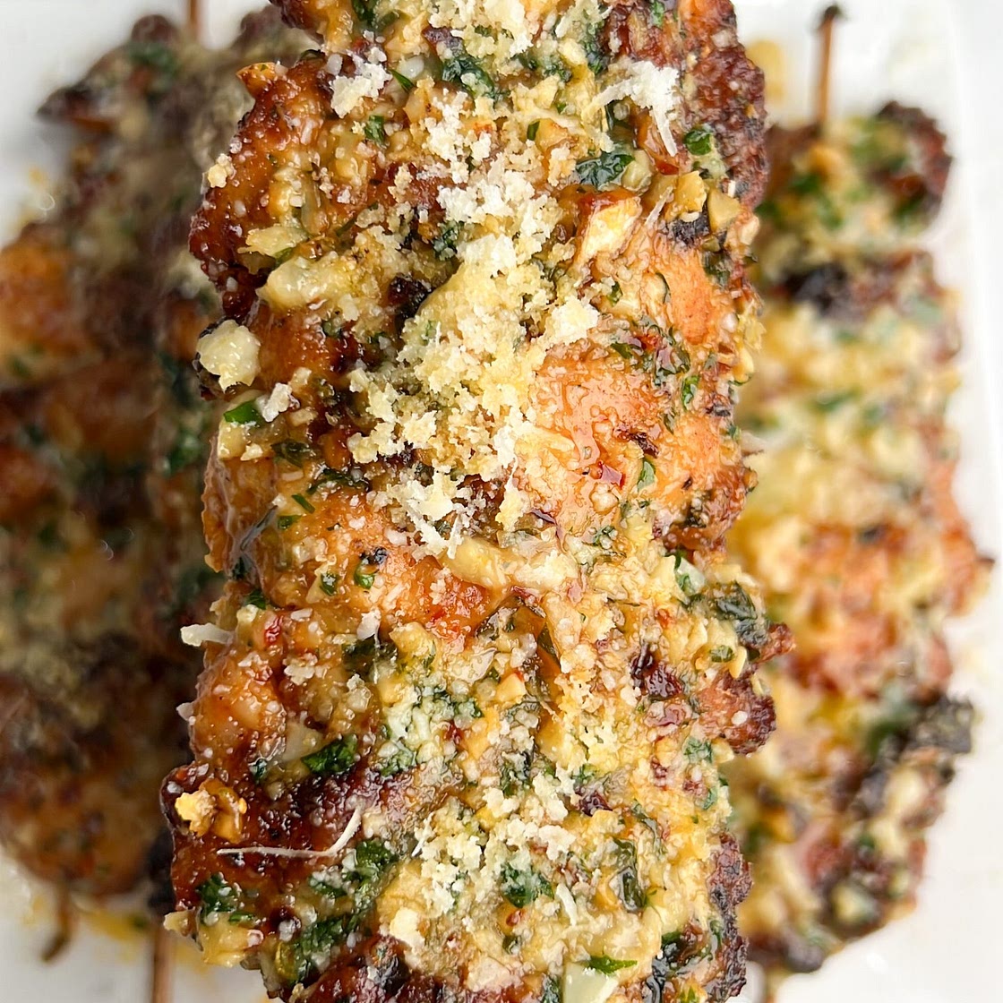 Garlic Parmesan Chicken Skewers