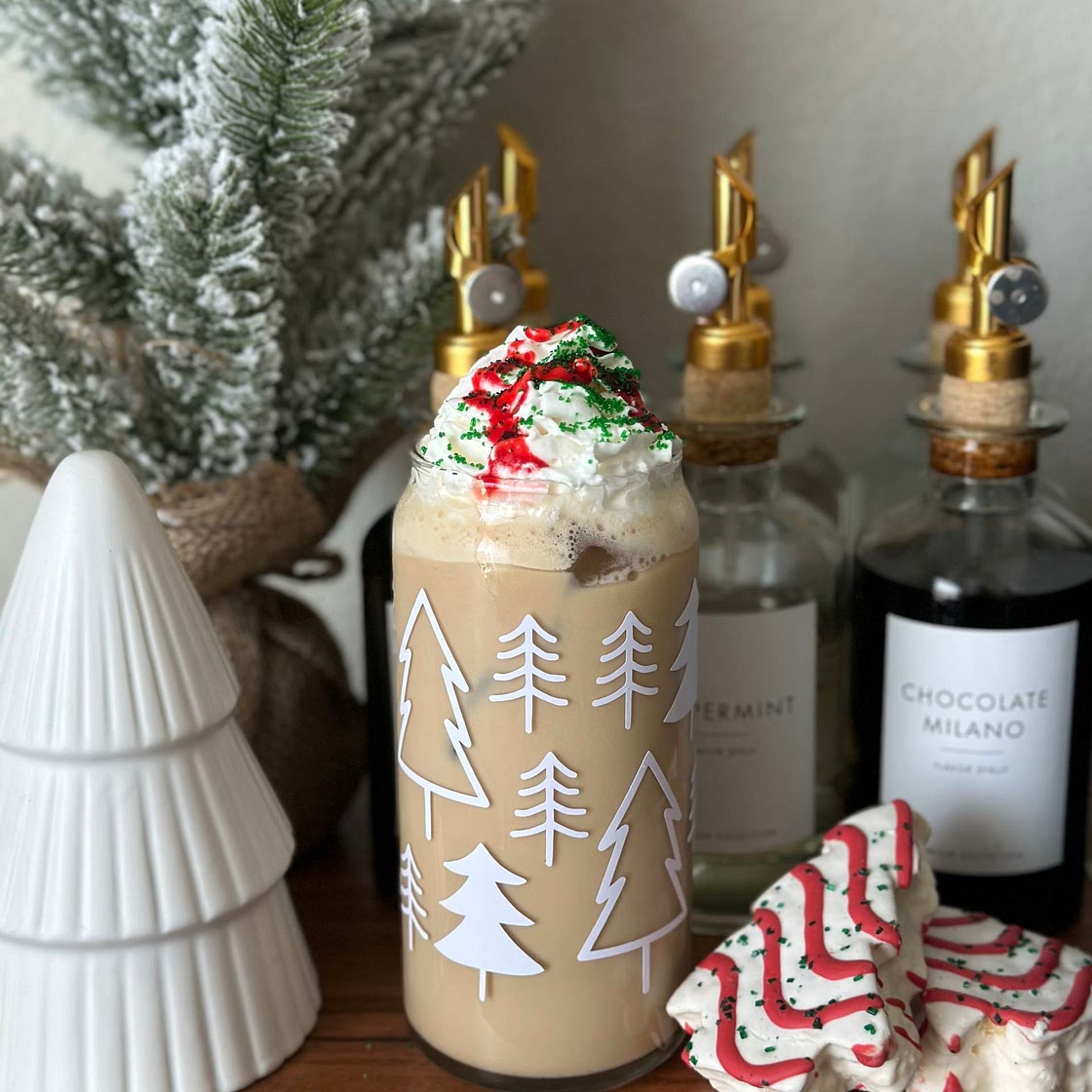 Christmas Tree Cake Iced Latte