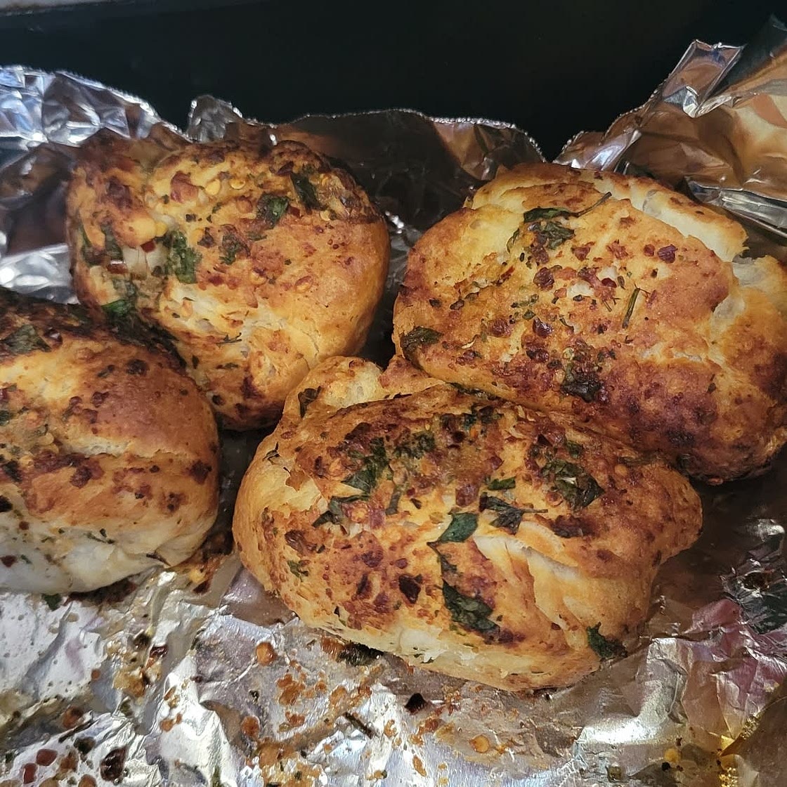Air fried pizza bombs