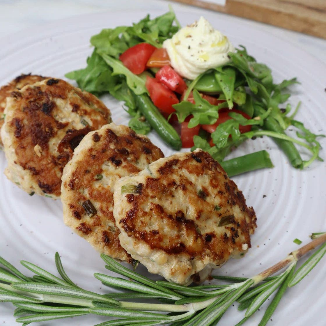 Lemon Rosemary Chicken Fritters