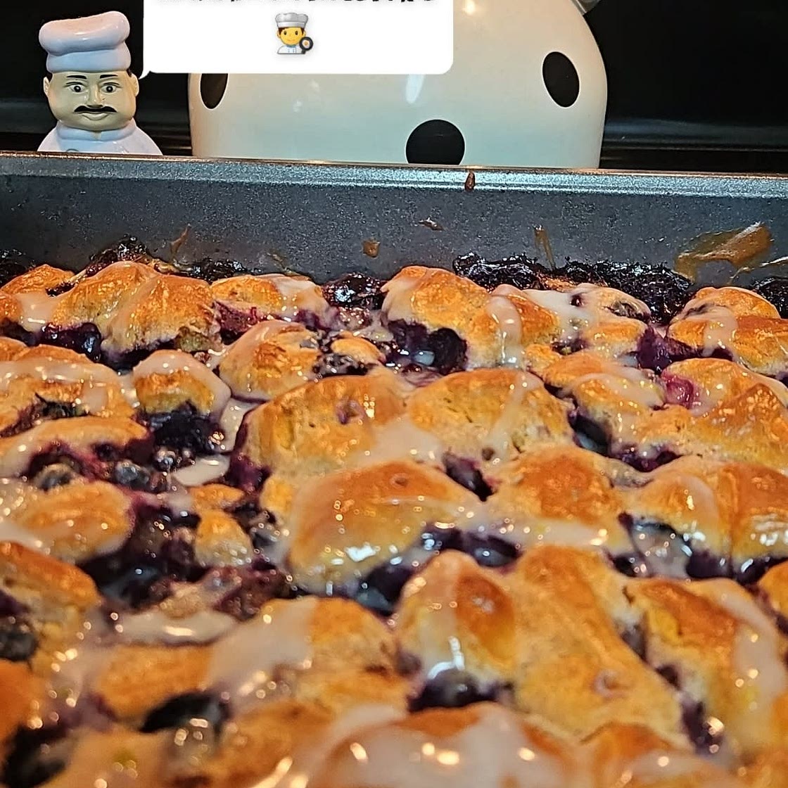 Blueberry-Lemon Cinnamon Roll Breakfast Bake
