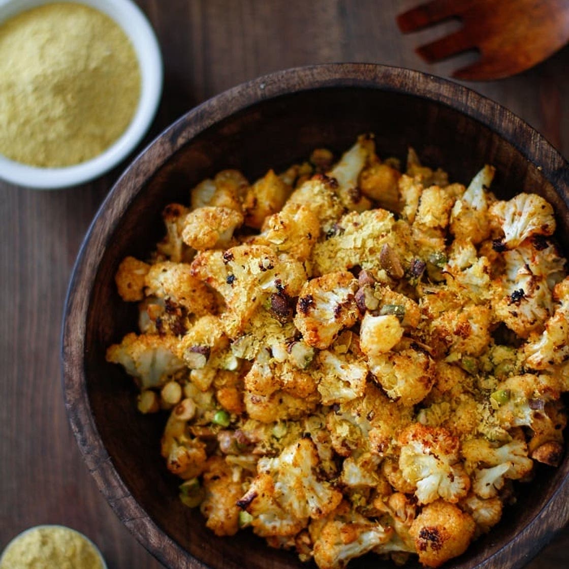 “Cheesy” Vegan Roasted Cauliflower