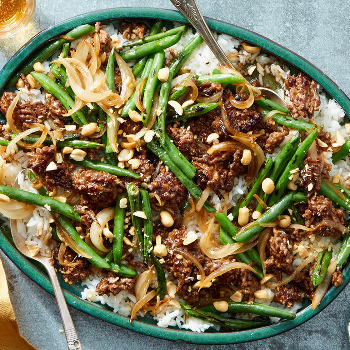 Mongolian Beef with Rice & Green Beans