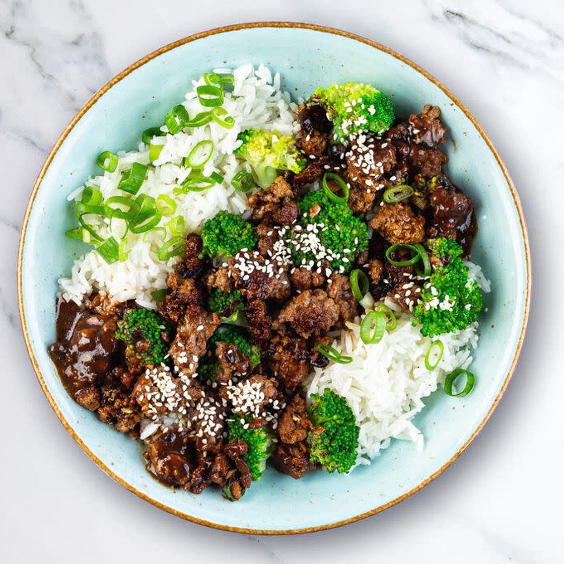 Teriyaki meatloaf with broccoli