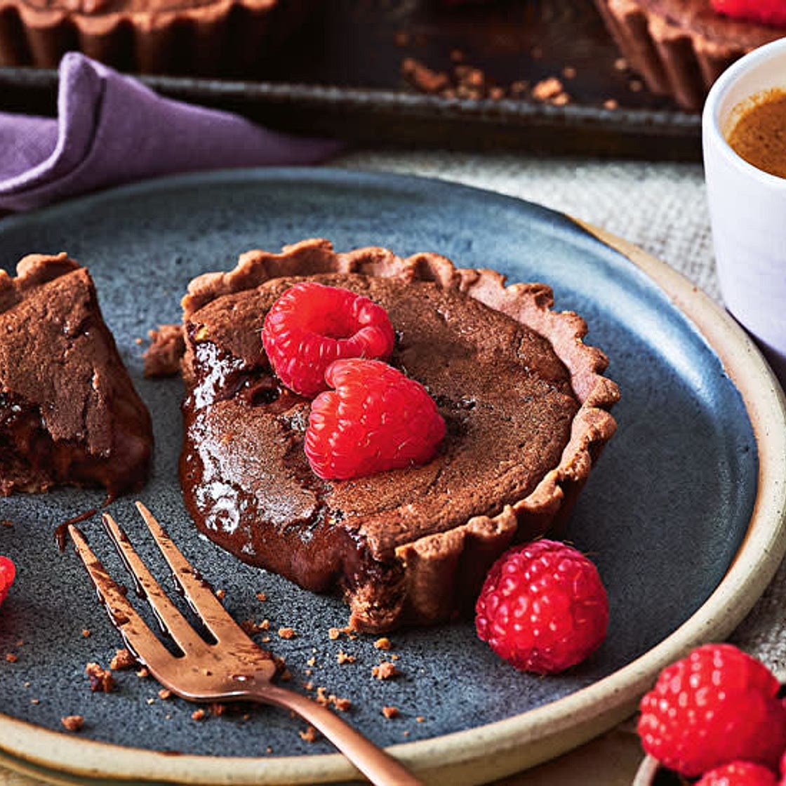 Chocolate Raspberry Hazelnut Tarts
