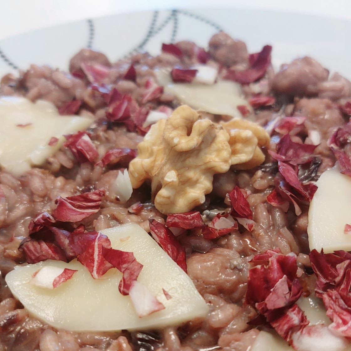 Risotto - Red wine, radicchio, italian sausage, fontina cheese, and walnuts
