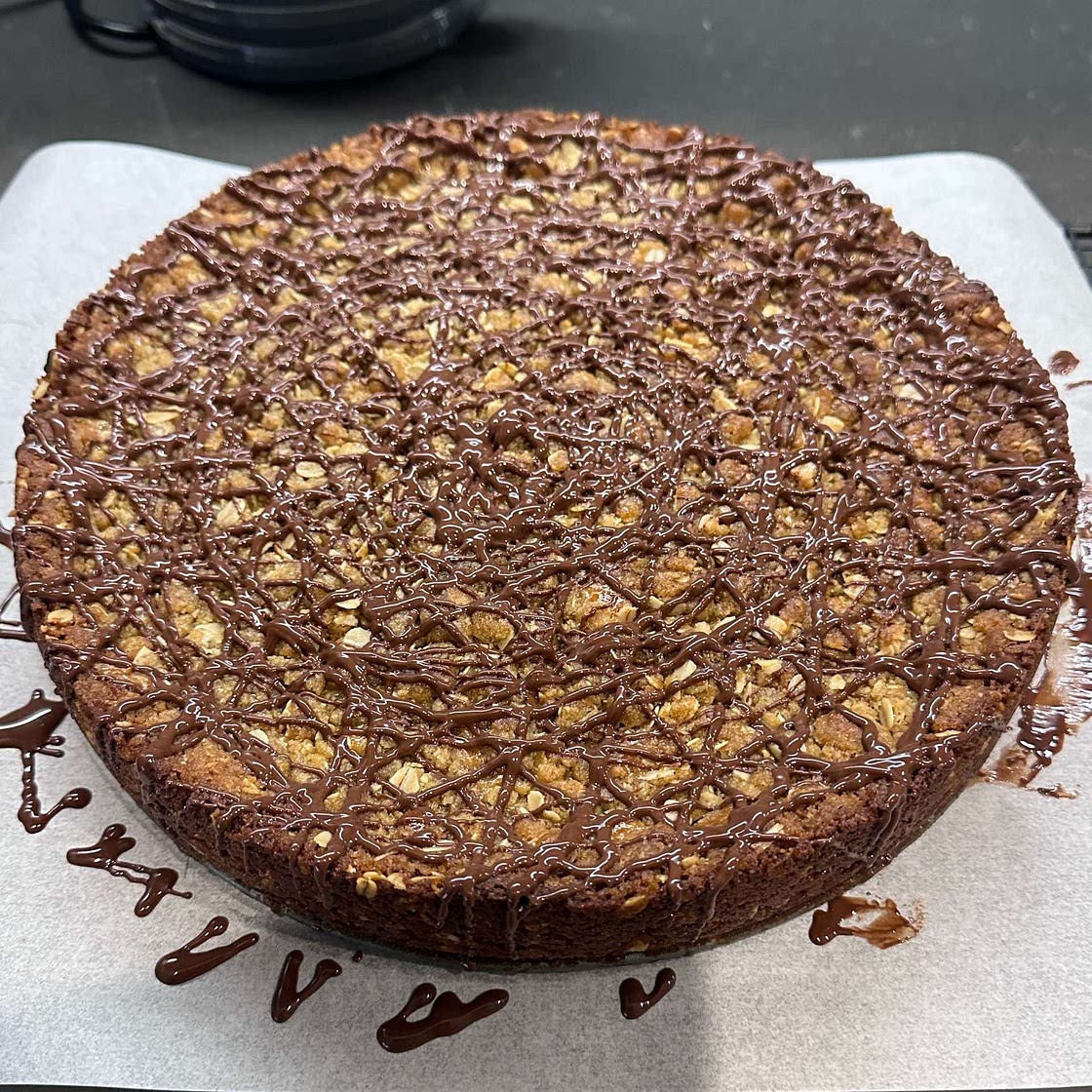 Anzac Slice with Caramel Centre