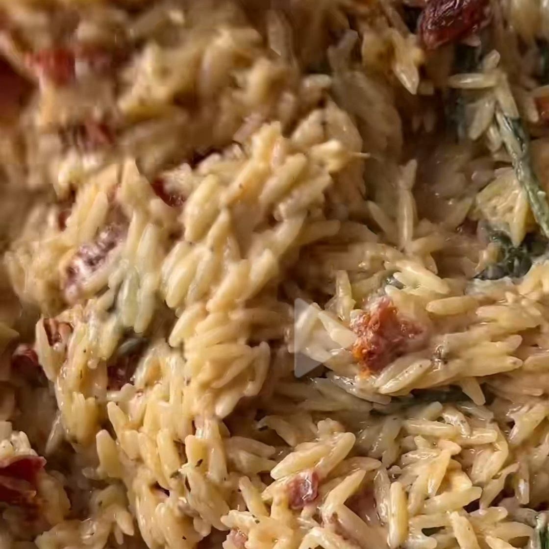 Italian sausage orzo & boursin pasta bake