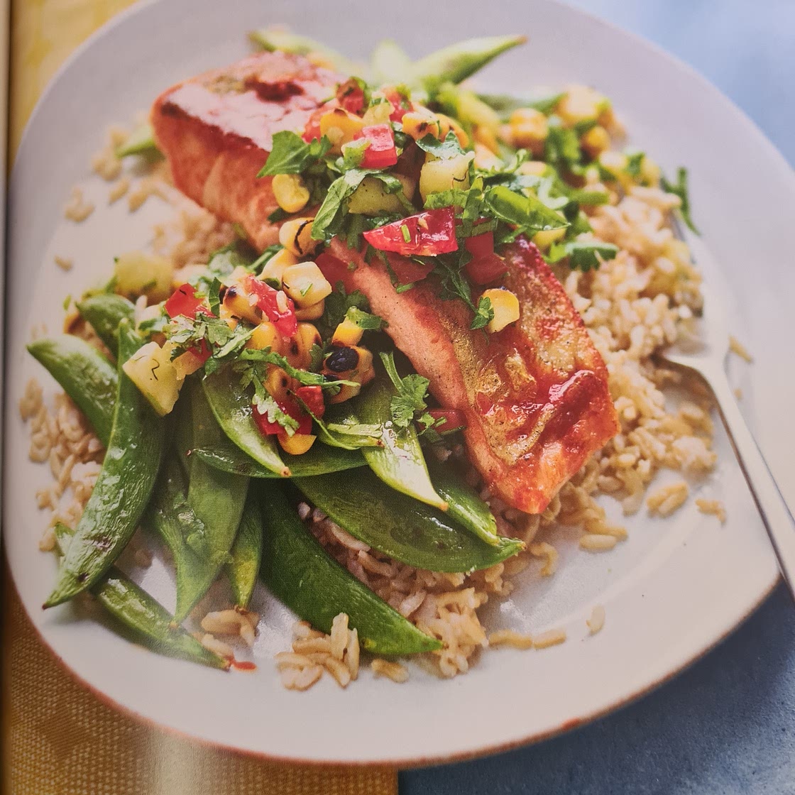 Grilled Salmon with Spicy Corn & Pineapple Salsa