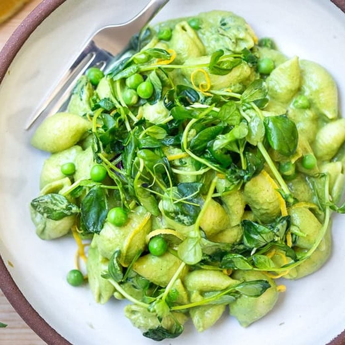 Creamy Pea Pasta with Mint (Vegan)