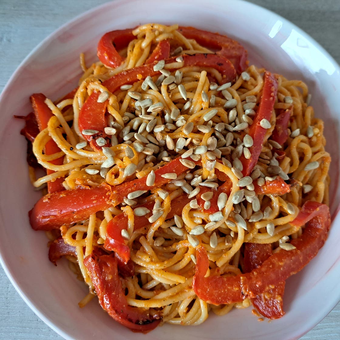 Pasta mit gebratener Paprika
