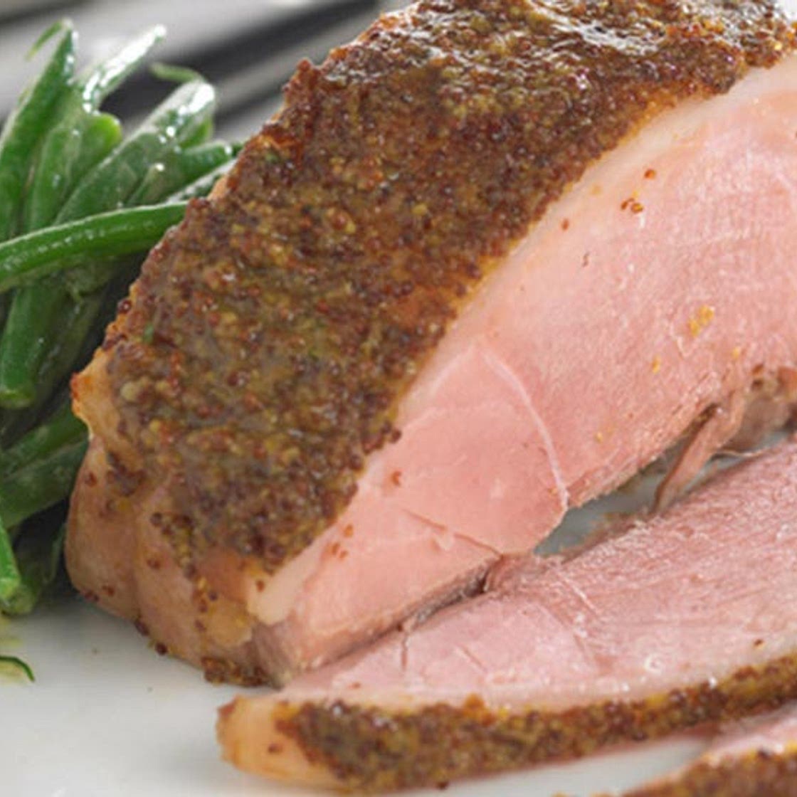 Pork Loin, Wholegrain Crust, Green Beans