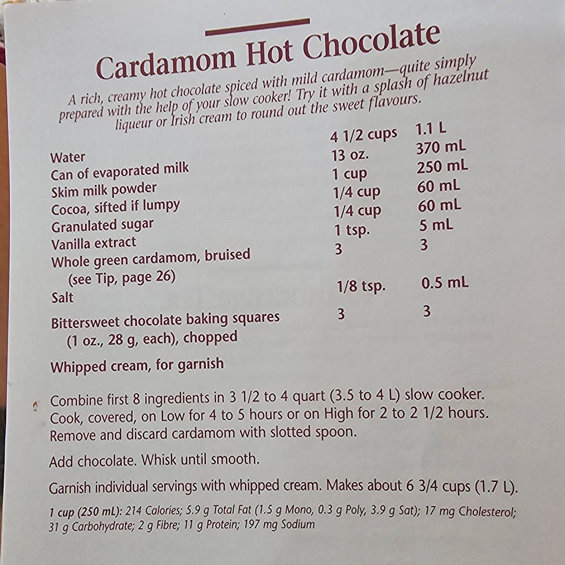Cardamom Hot Chocolate