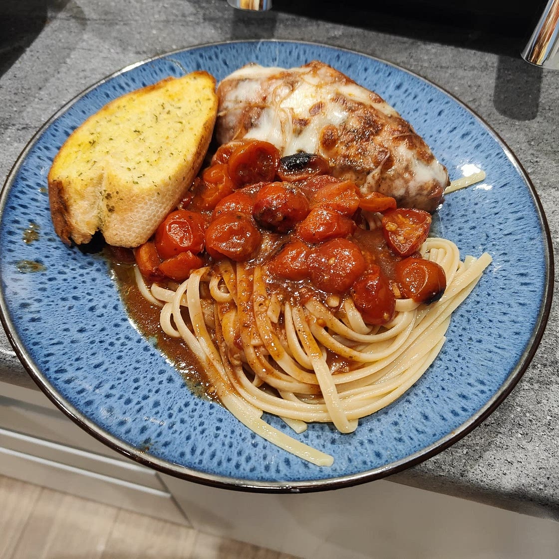 Balsamic Baked Chicken Breast With Balsamic Tomato Sauce and Mozzarella Cheese