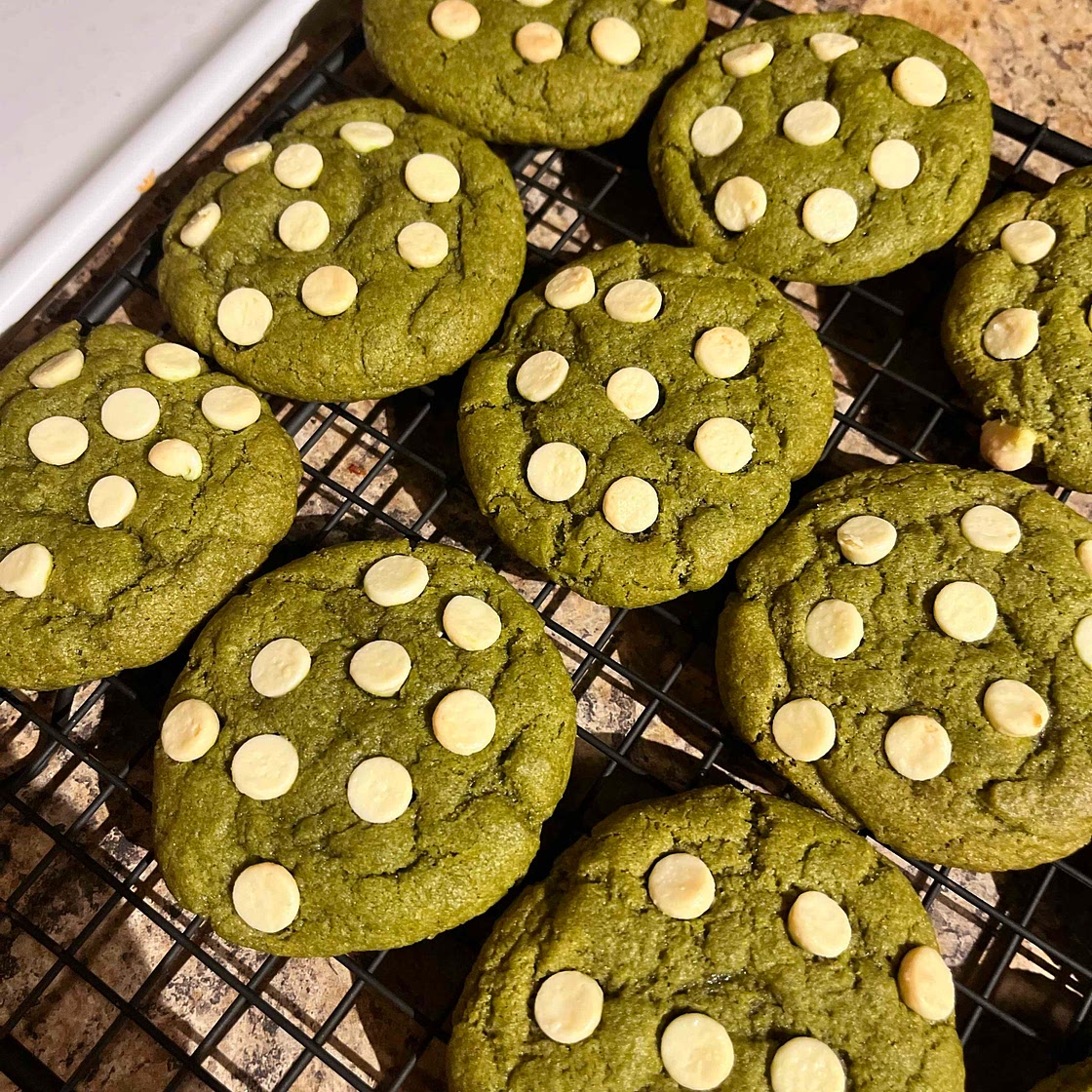 Matcha Cookies With White Chocolate Chips