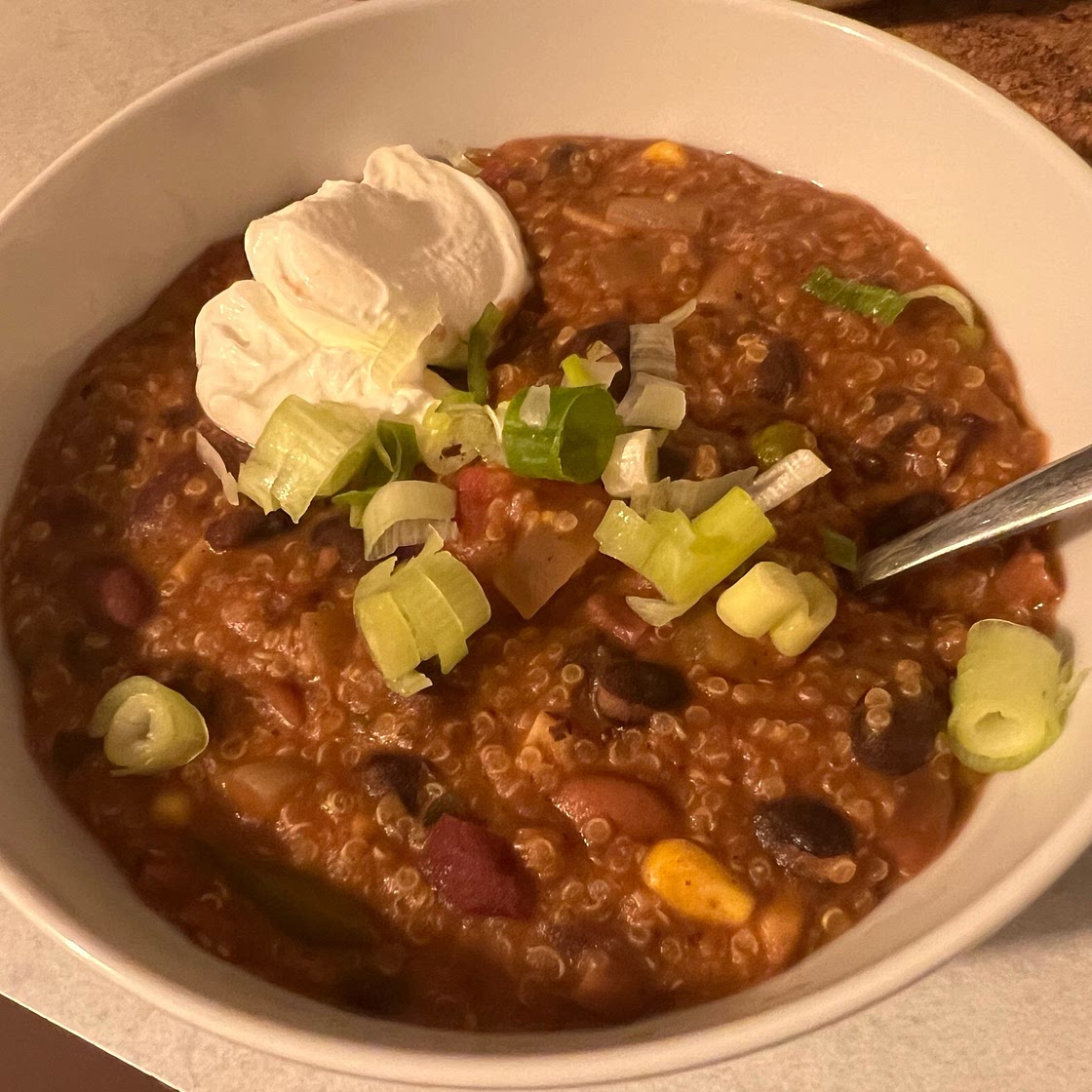 One Pot Cheesy Vegetarian Chili Mac