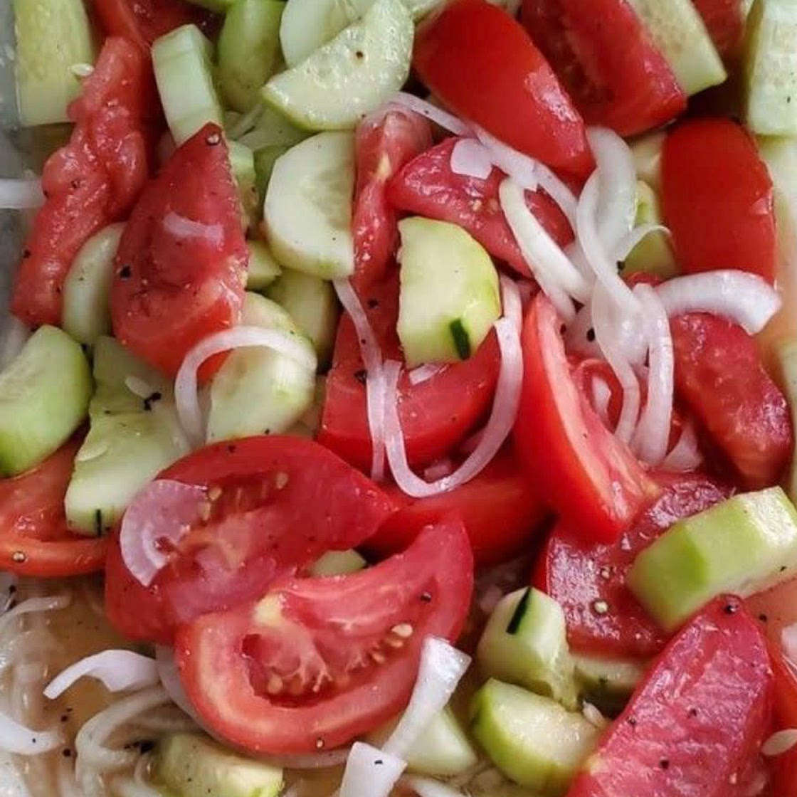Marinated Cucumbers, Onions, and Tomatoes