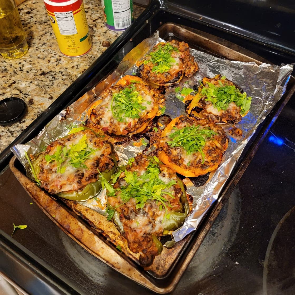 Vegetarian Stuffed Peppers With Lentils