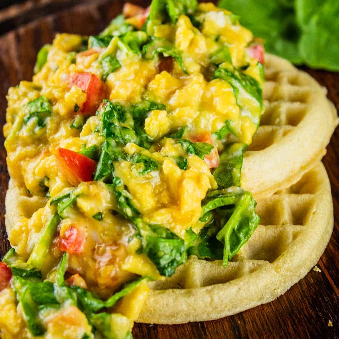 Scrambled Eggs with Spinach and Tomatoes