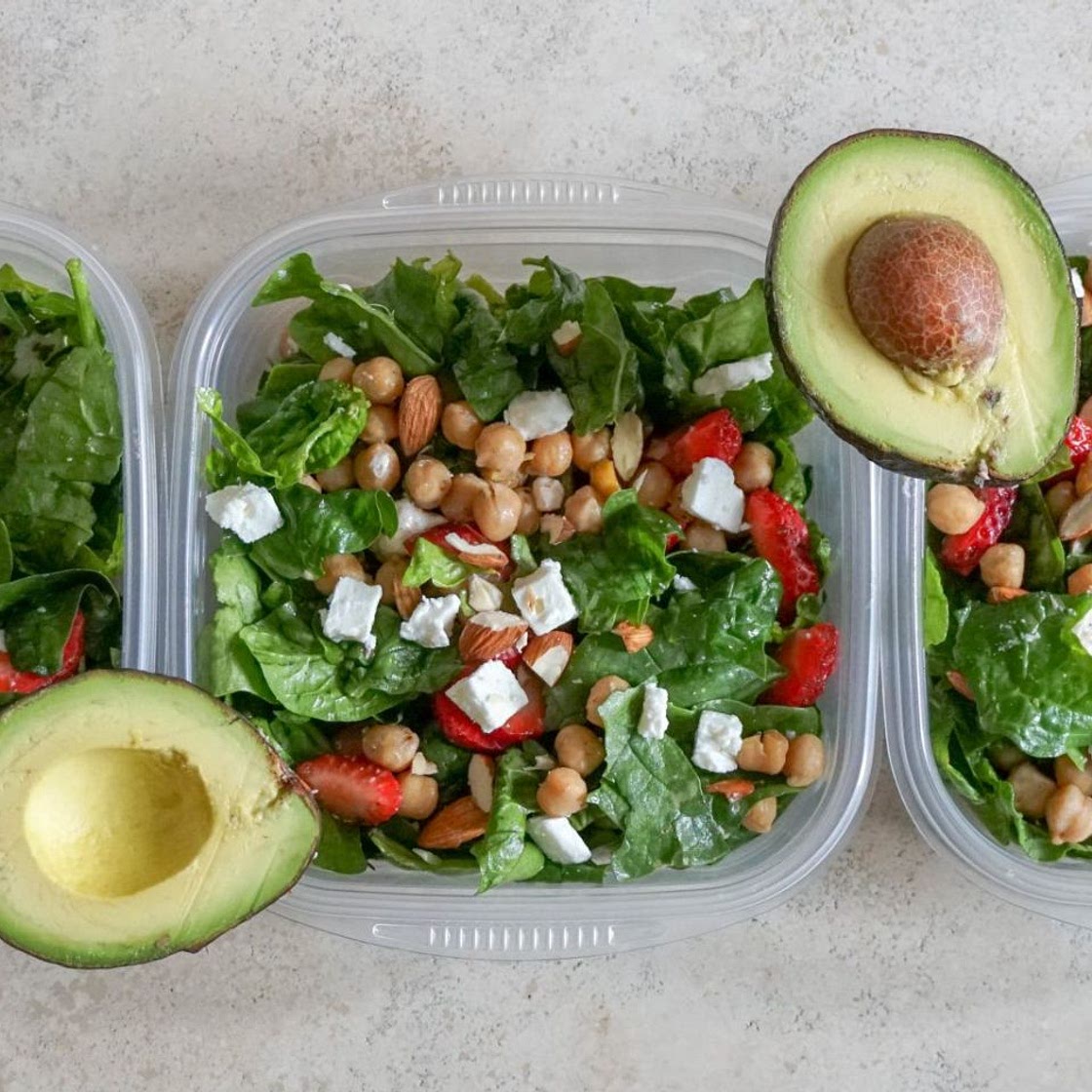 WWL Strawberry Spinach Salad With Feta and Chickpeas