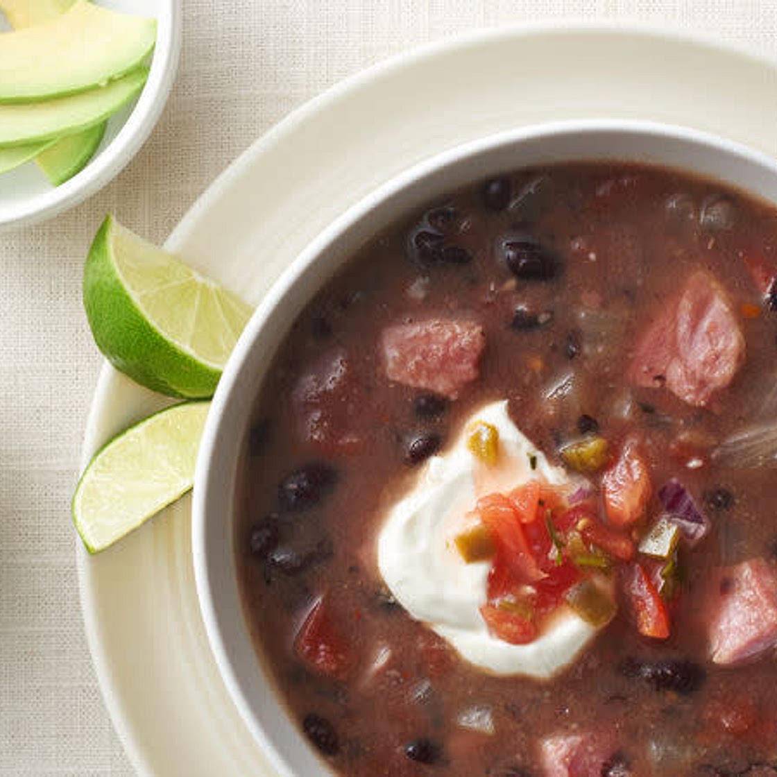 Slow-Cooker Cuban Black Bean and Ham Soup