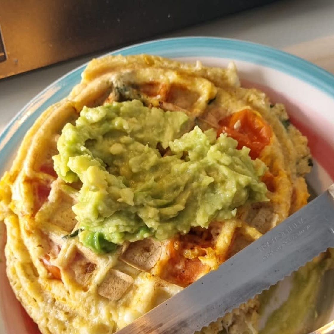 Waffle salado para el desayuno
