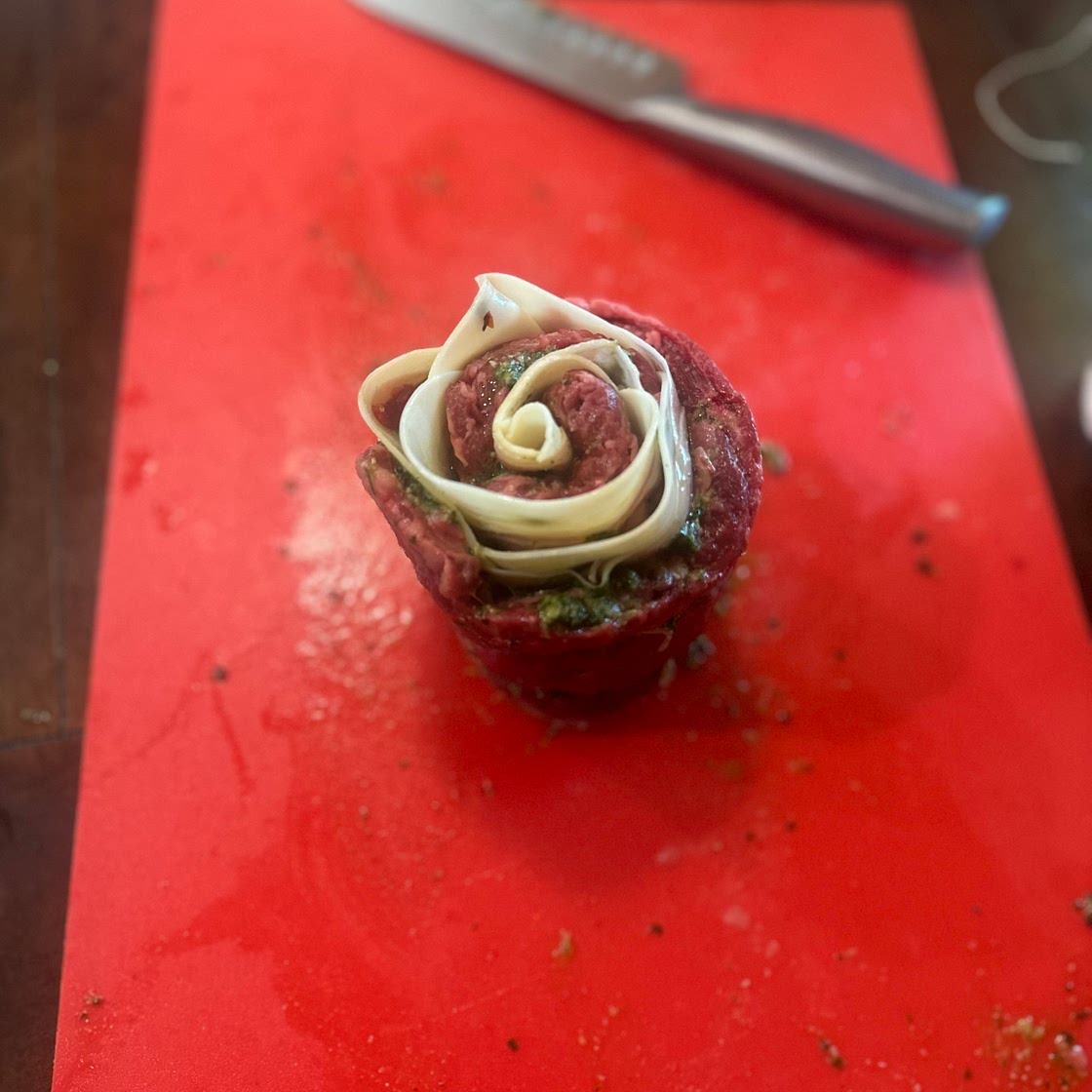 Skirt Steak pinwheel