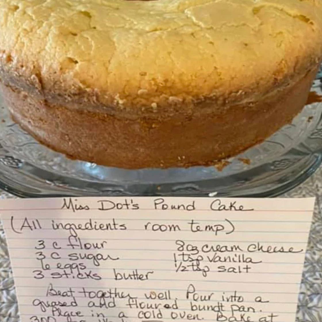 Aunt Dott’s pound cake