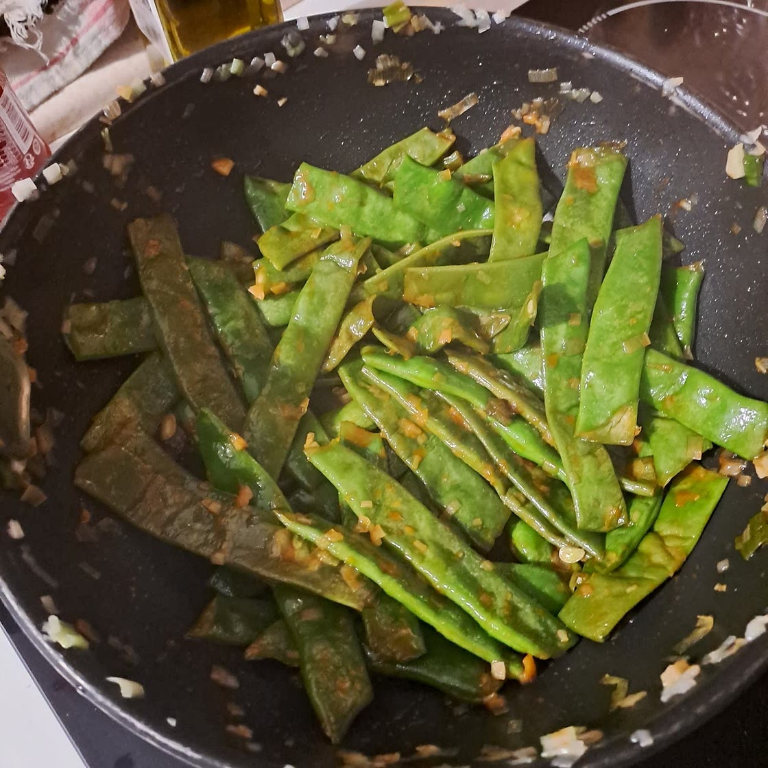 Haricots plats à l'asiatique
