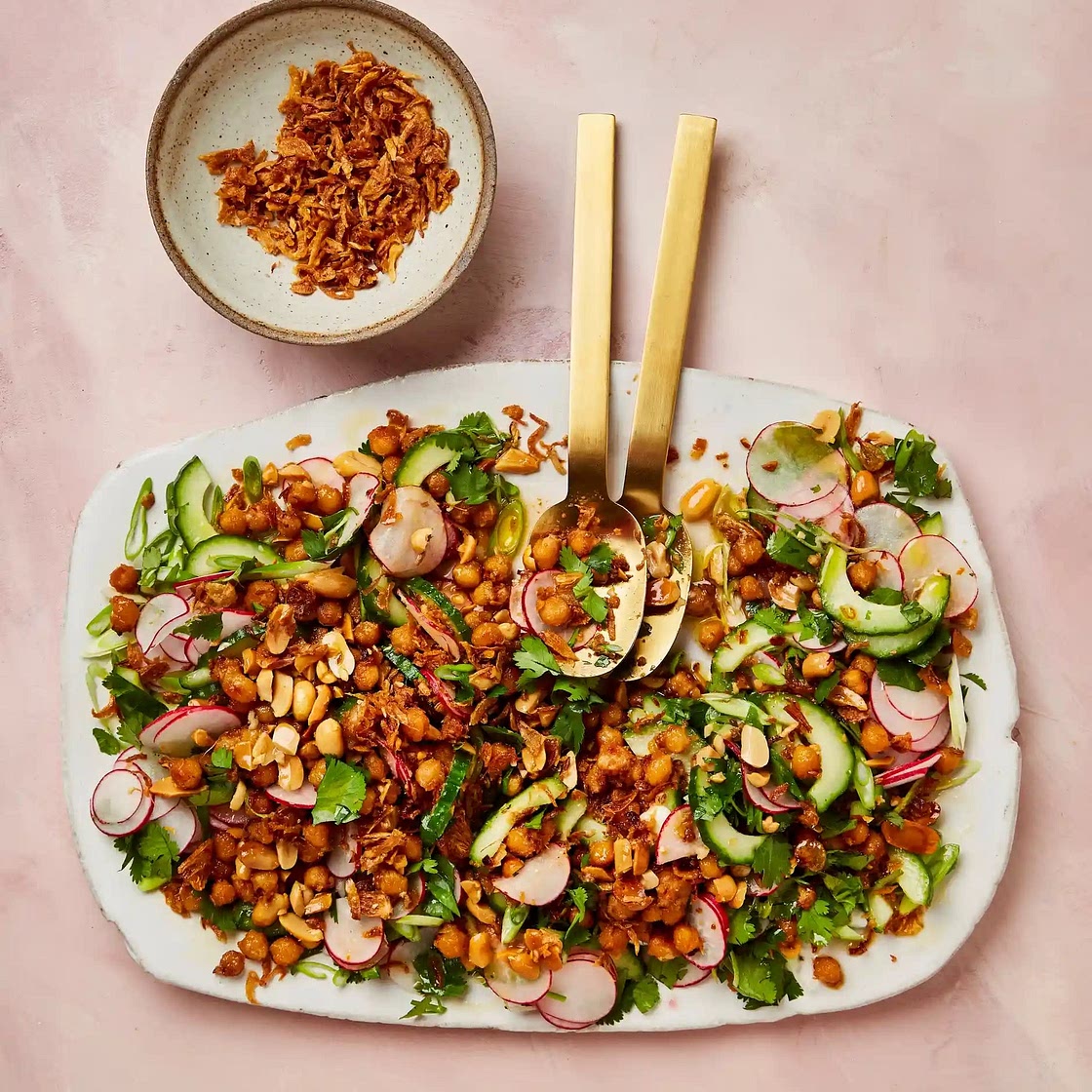 Miso and peanut butter chickpea salad