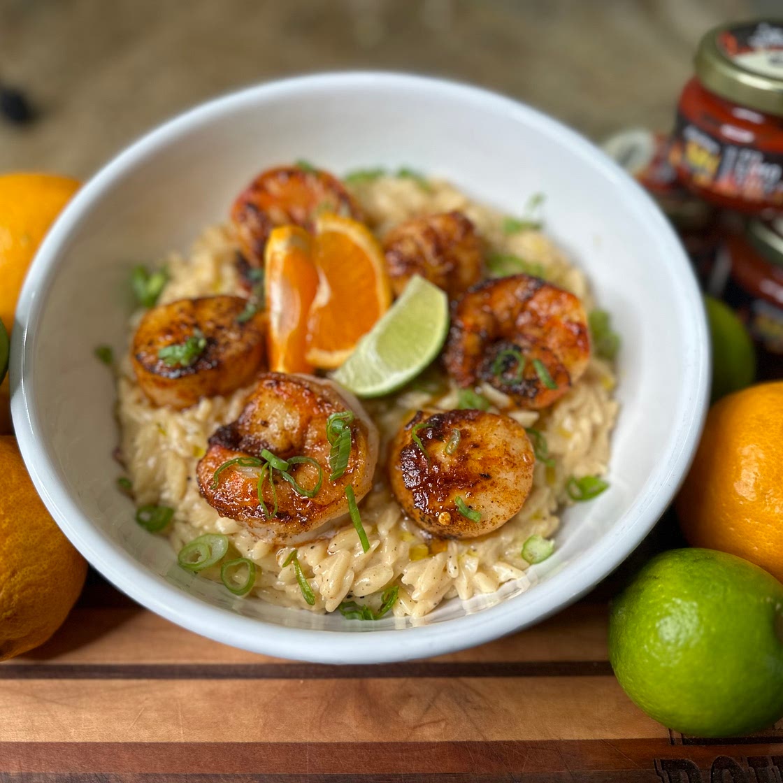SPICY CITRUS ORZO WITH GULF SHRIMP & SCALLOPS