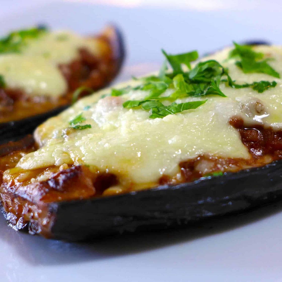 GREEK STUFFED EGGPLANT (MELITZANES PAPOUTSAKIA)
